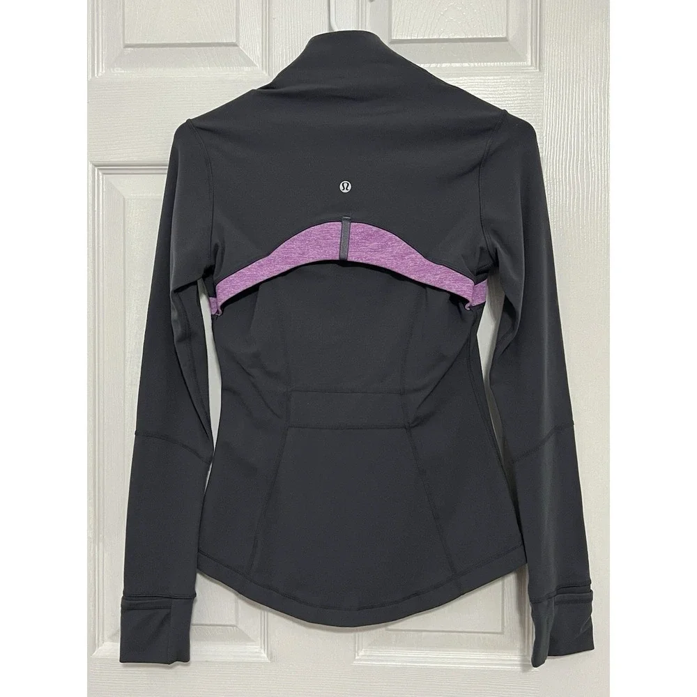 Lululemon Women's Full Zip Define Jacket Gray Purple Long Sleeve Athletic Size 4